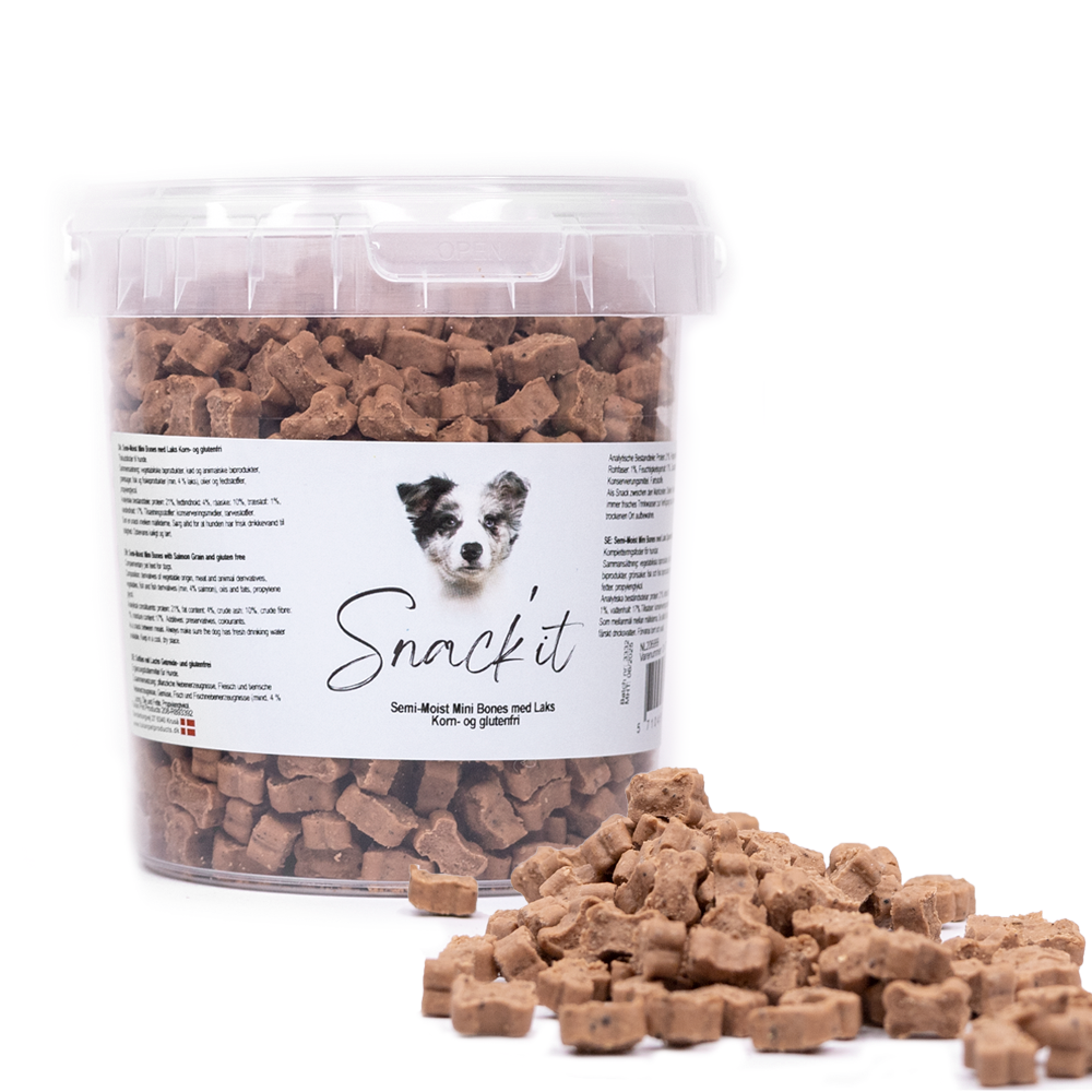 Snack'it | Semi-Moist Mini Bones m. Laks| 500g