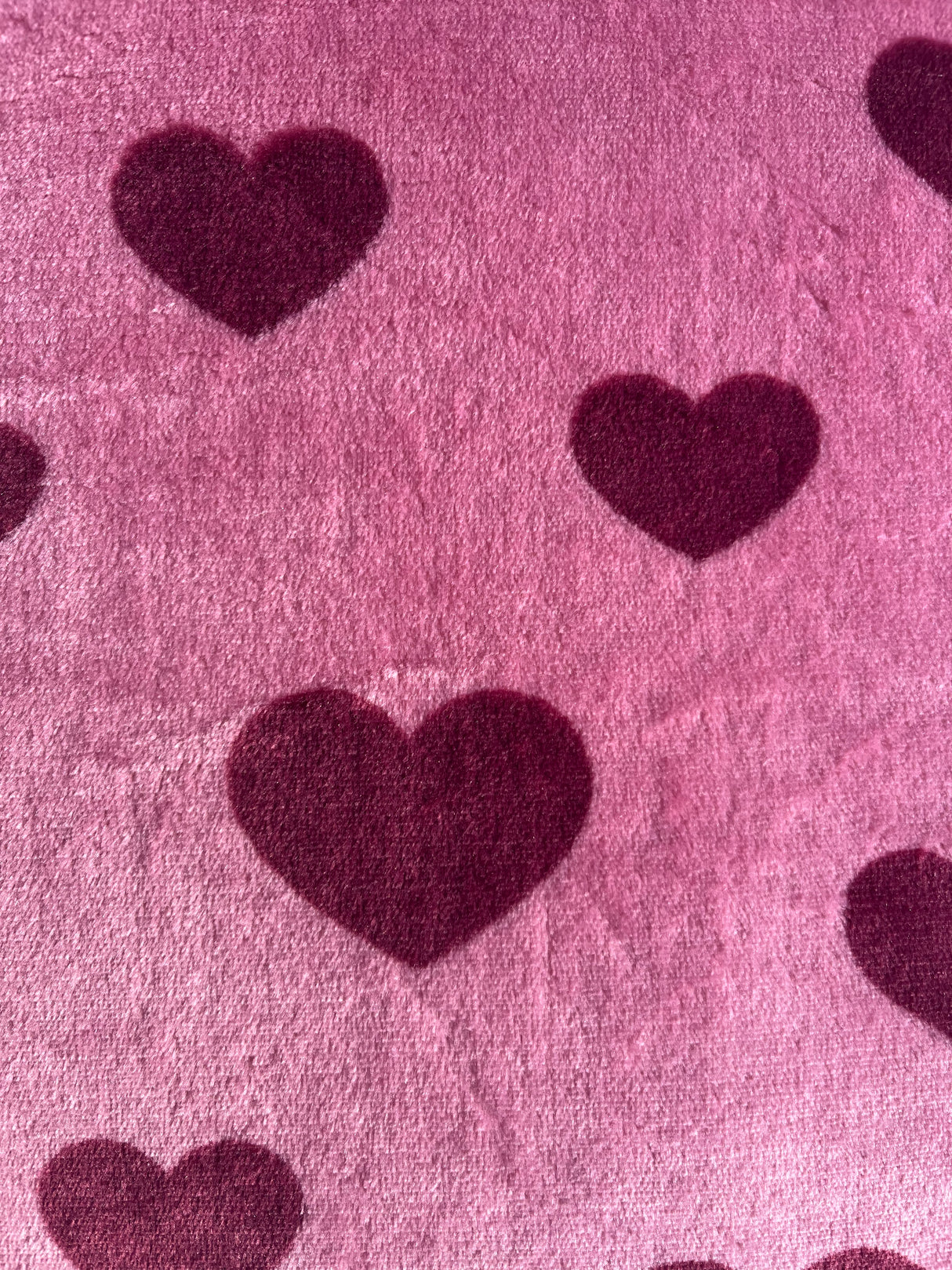 Wellness Tæppe Uden fyld | Lyserød med mørkerøde hjerter