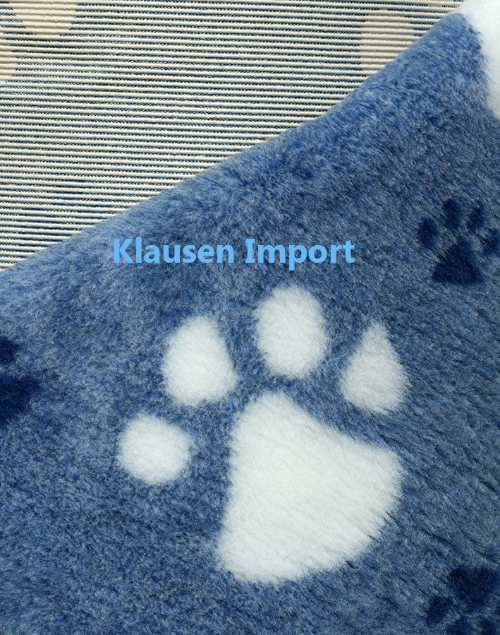 Vetbed | Blå m. Hvid Pote (stor) | Skridsikker