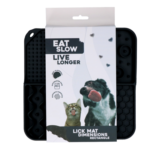 Eat Slow - Live Longer | Lick Mat | Rectangle