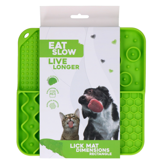 Eat Slow - Live Longer | Lick Mat | Rectangle
