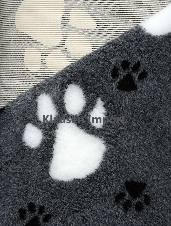 Vetbed | Koksgrå m. Hvid Pote (stor) | Skridsikker