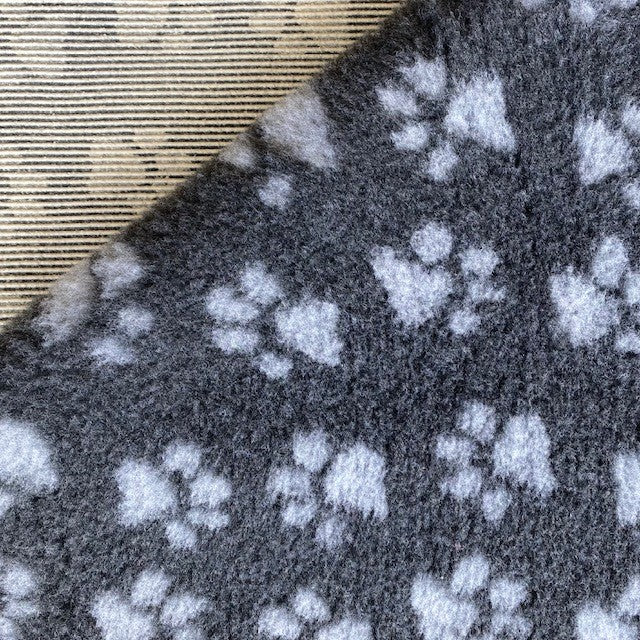 Vetbed | Koksgrå m. grå Pote (lille) | Skridsikker