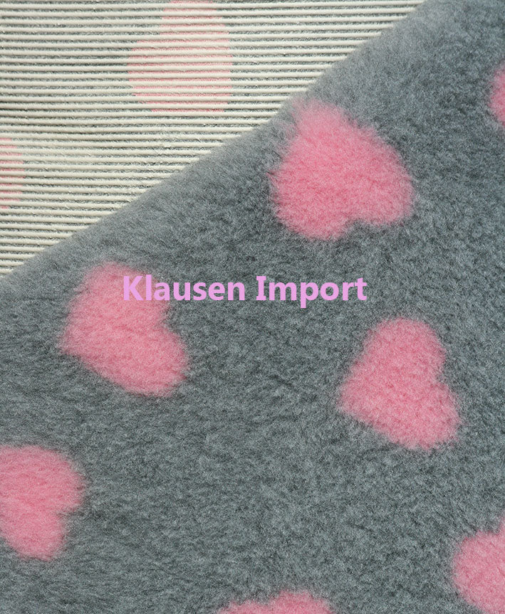 Vetbed | Lysegrå m. Pink Hjerter | Skridsikker