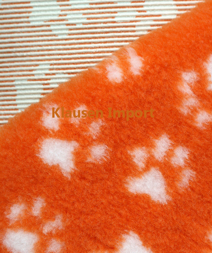 Vetbed | Orange m. Hvid Pote (små) | Skridsikker