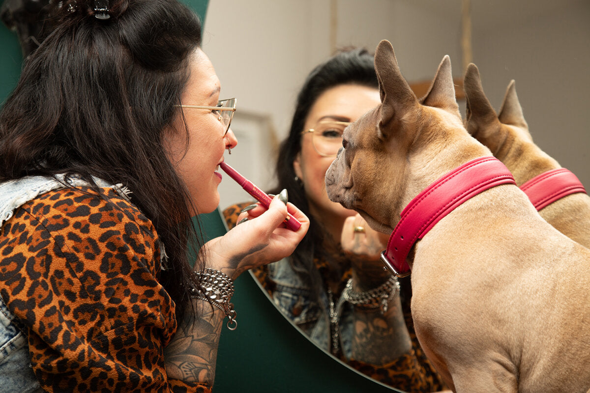 Maul | Læderhalsbånd Klassisk Soft | Lipstick