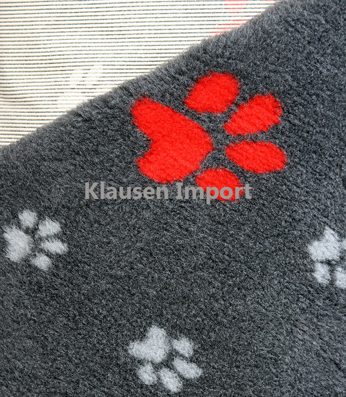 Vetbed | Koksgrå m. Rød Pote (mellem) | Skridsikker