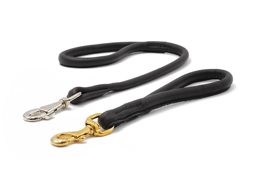 Maul | Sort læder line 60 cm | M. Guld karabin