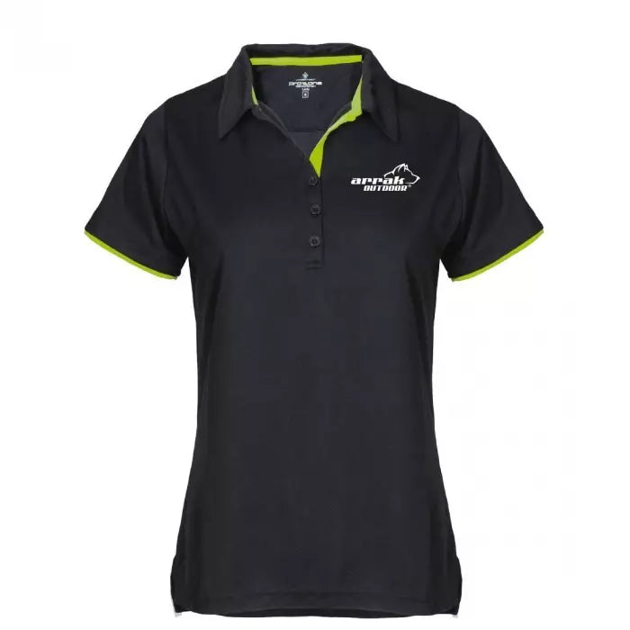 Arrak Outdoor | Function Polo Women | Black M. Lime kant
