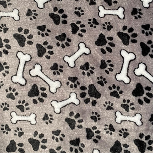 Wellness tæppe uden fyld | Grå med små poter og kødben