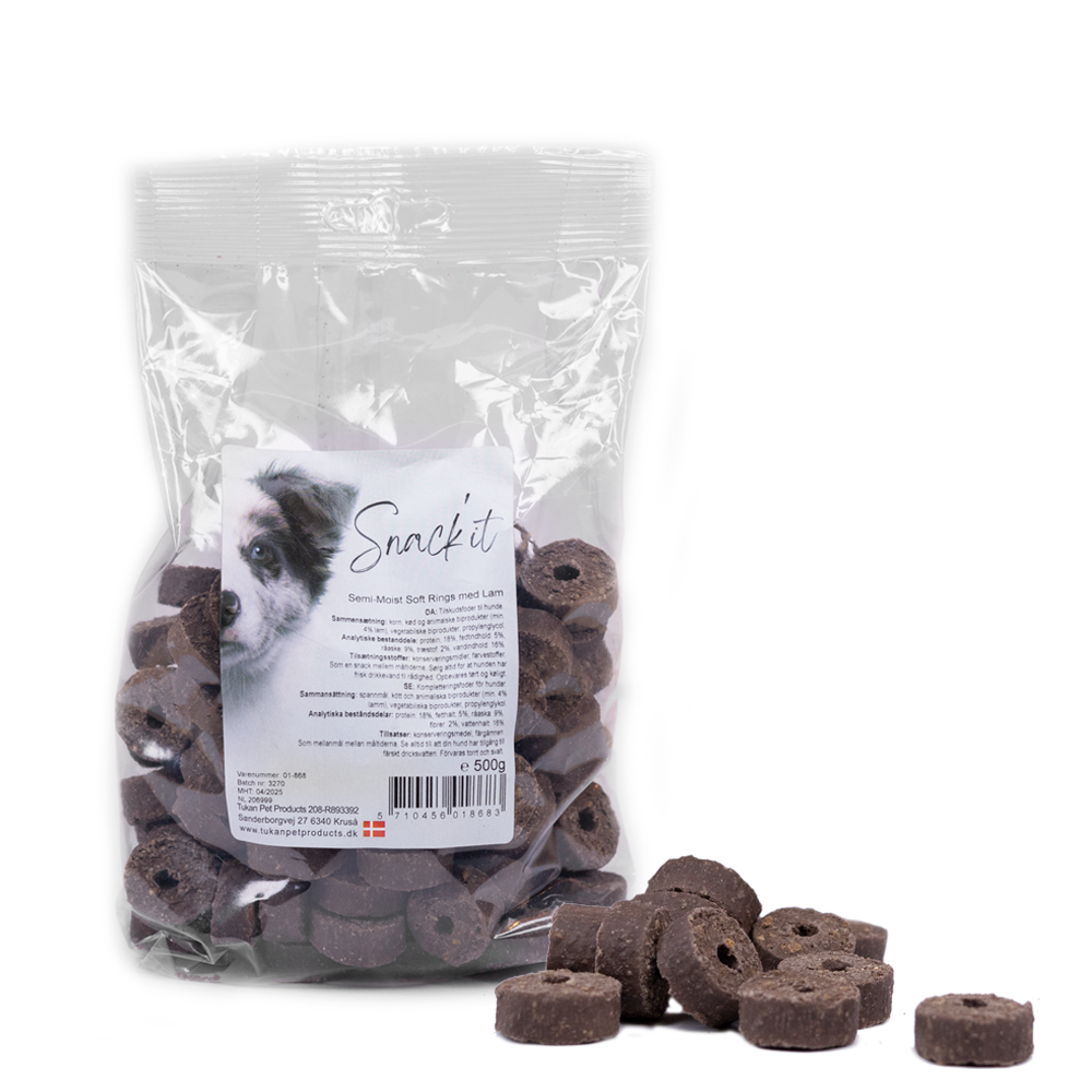 Snack'it | Semi-Moist Soft Rings | Lam 500g