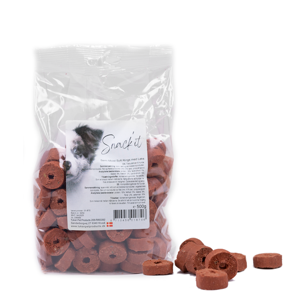 Snack'it | Semi-Moist Soft Rings | Laks 500g