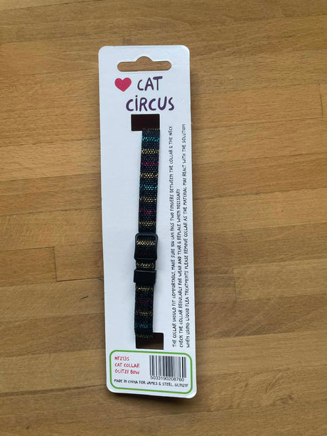 Halsbånd til kat | Sort med glimmer