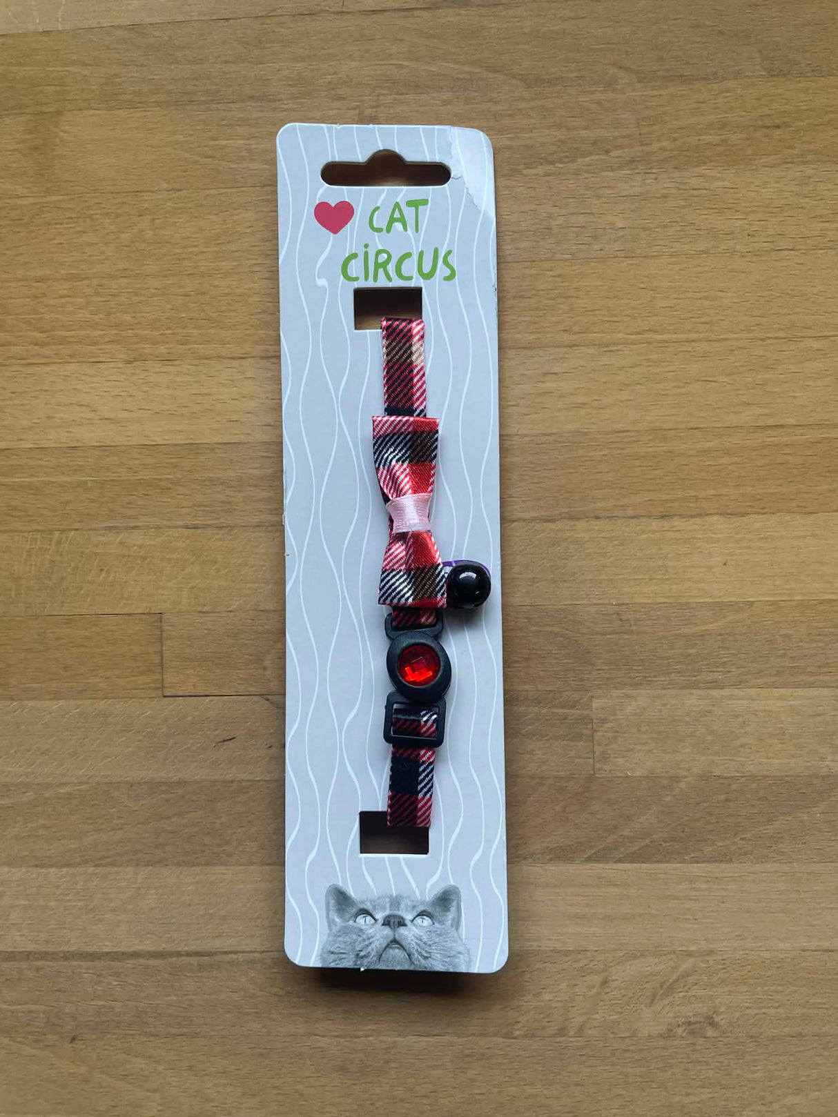 Halsbånd til kat | Rød med sløjfe
