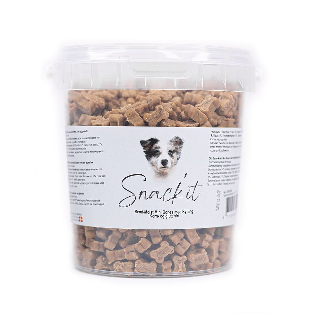 Snack'it | Semi-Moist Mini Bones | Kylling 500g