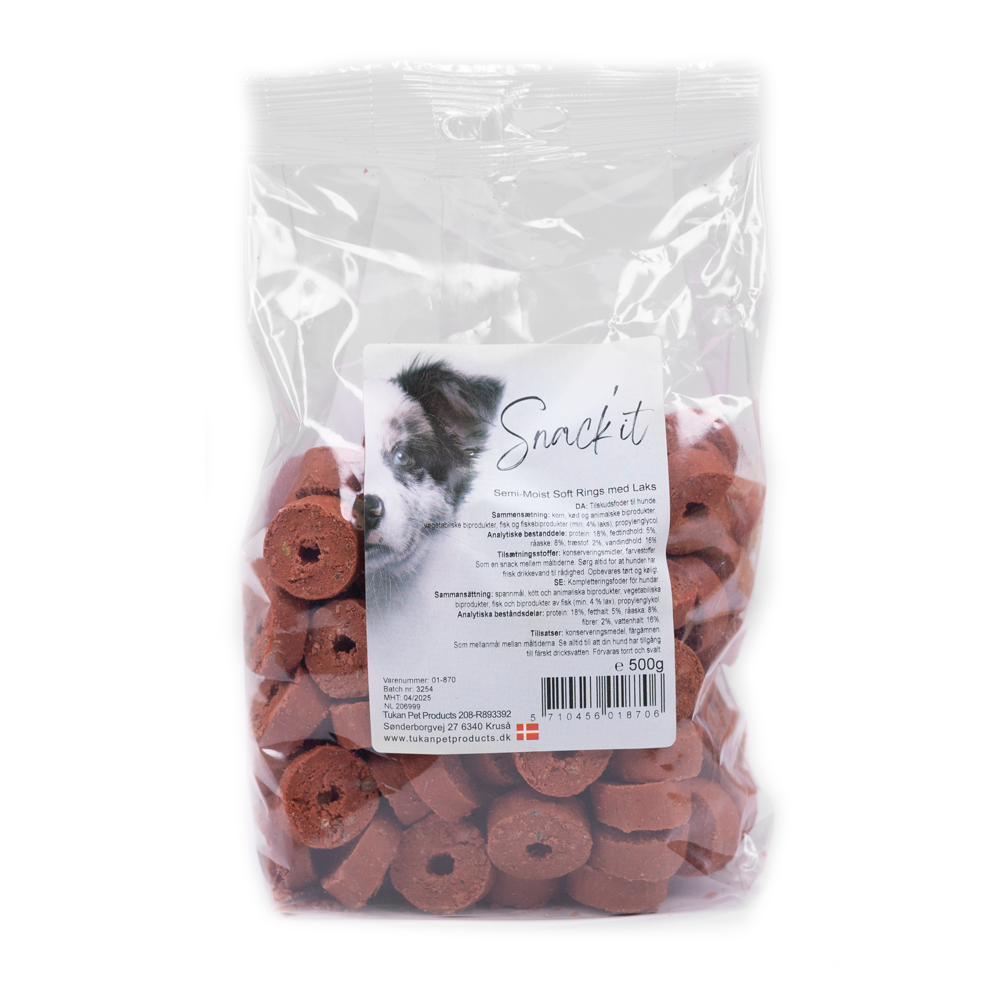 Snack'it | Semi-Moist Soft Rings | Laks 500g