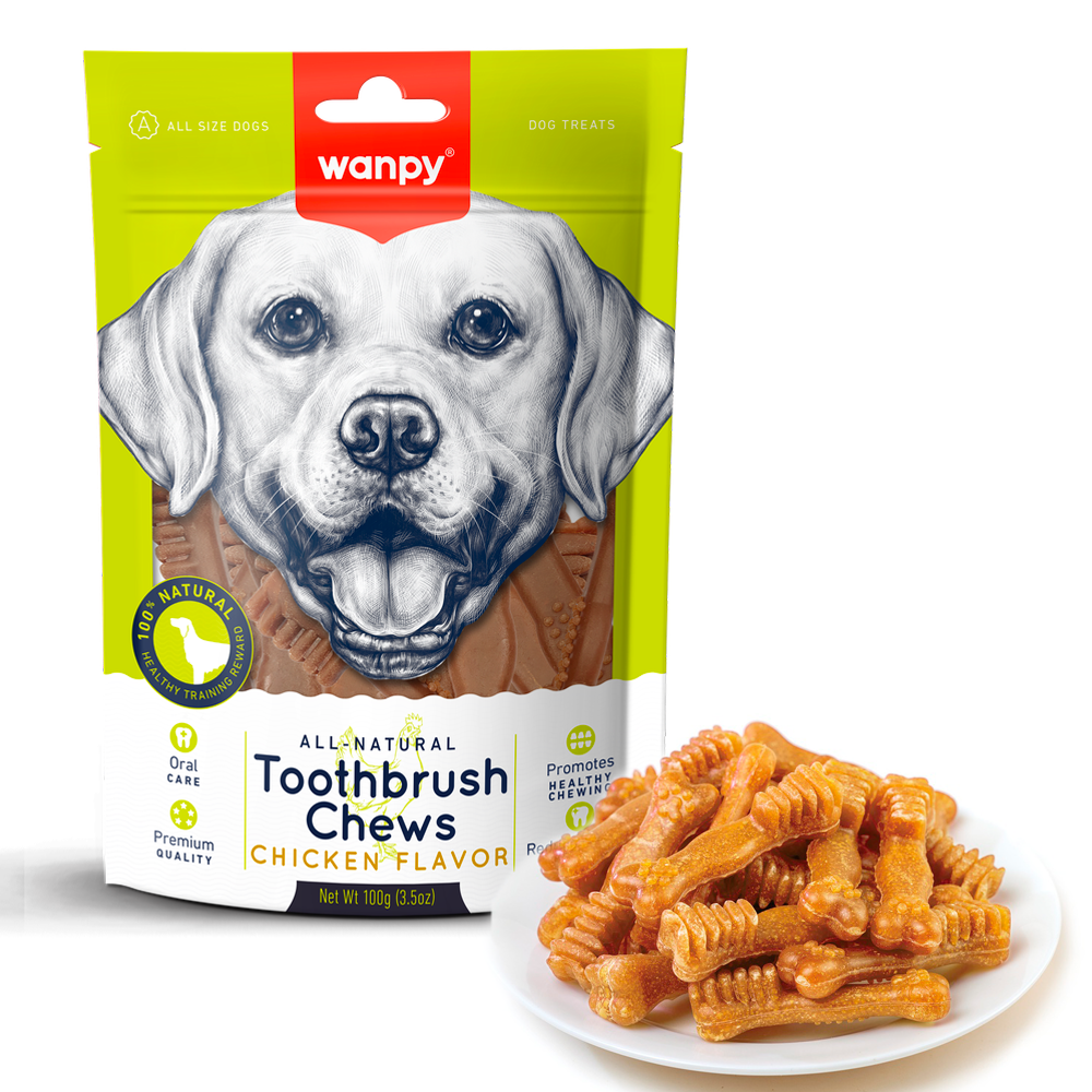 Wanpy | Chicken Flavor | Toothbrush Chews | 100g