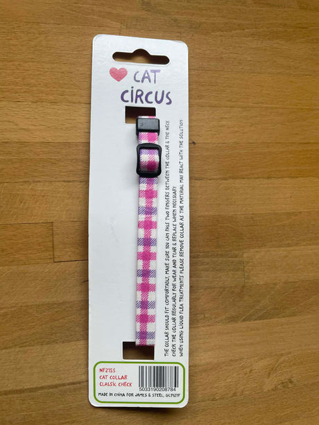 Halsbånd til kat | Lilla og lyserød med mønster