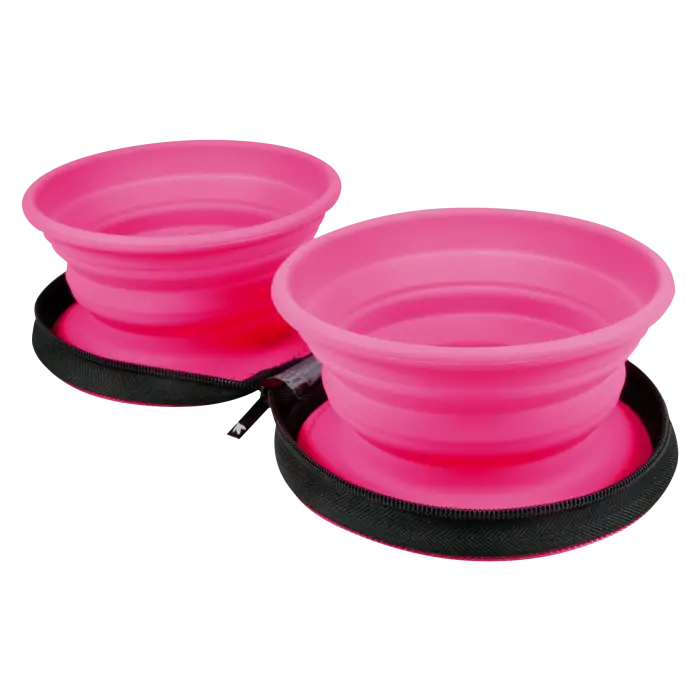 Kiwiwalker | Double Travel Bowl | Pink | 2x350 ml