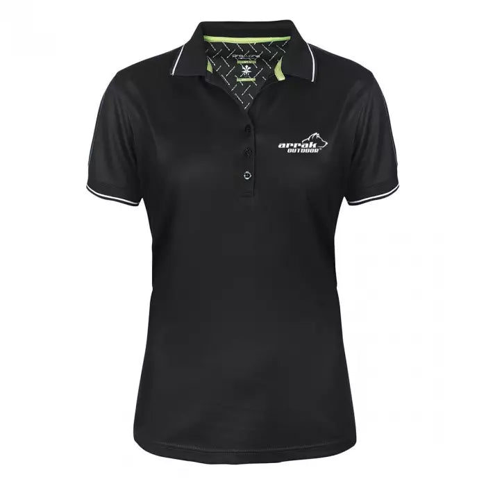 Arrak Outdoor | Function Polo Women | Black M. White kant